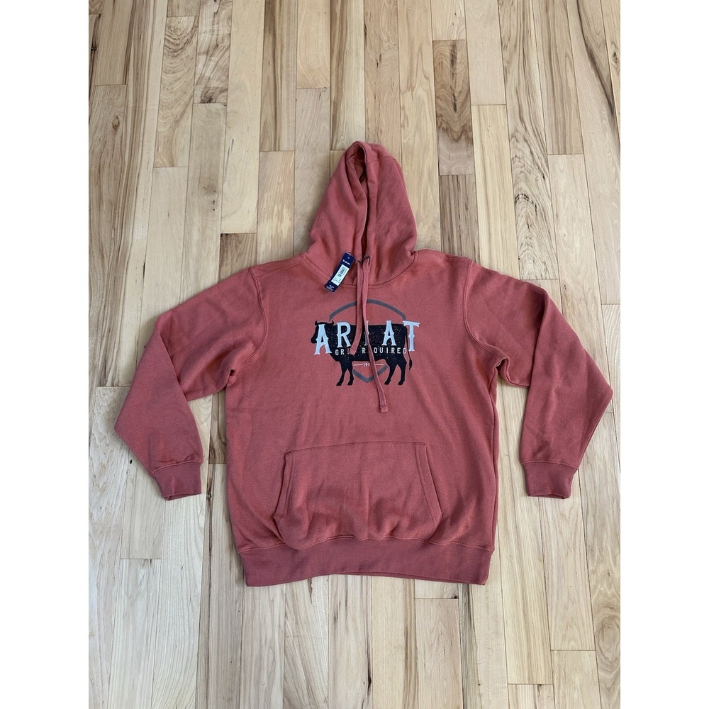 NWT Ariat Real Sweatshirt Pullover Hoodie Women's Medium Grit Required Cow